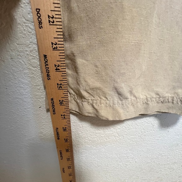Liz Claiborne Tabitha Silk Linen Tan Wide Leg Capri Pants‎ Size 14 - Picture 3 of 11